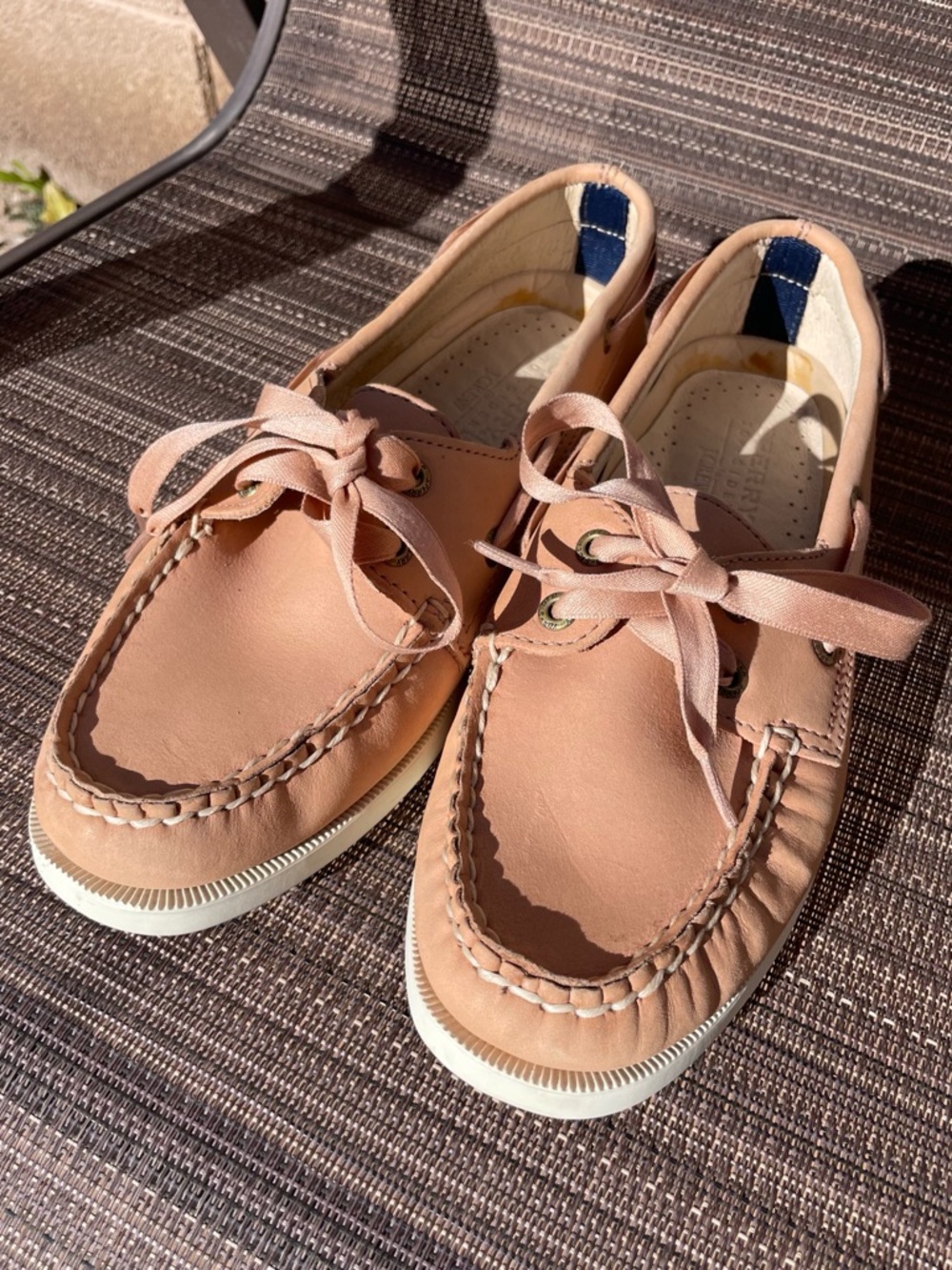 Sperry x J.Crew Blush Pink Leather Boat Shoes